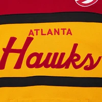 Men's Mitchell & Ness Gold/Red Atlanta Hawks Head Coach Pullover Hoodie