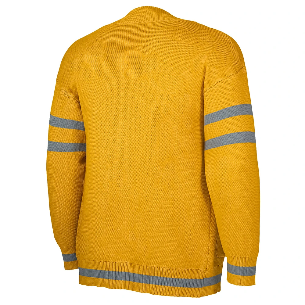 Cardigan boutonné sans identification de l'appelant NBA x Keizer Clark Atlanta Hawks jaune/gris pour homme