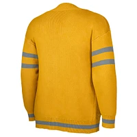 Cardigan boutonné sans identification de l'appelant NBA x Keizer Clark Atlanta Hawks jaune/gris pour homme