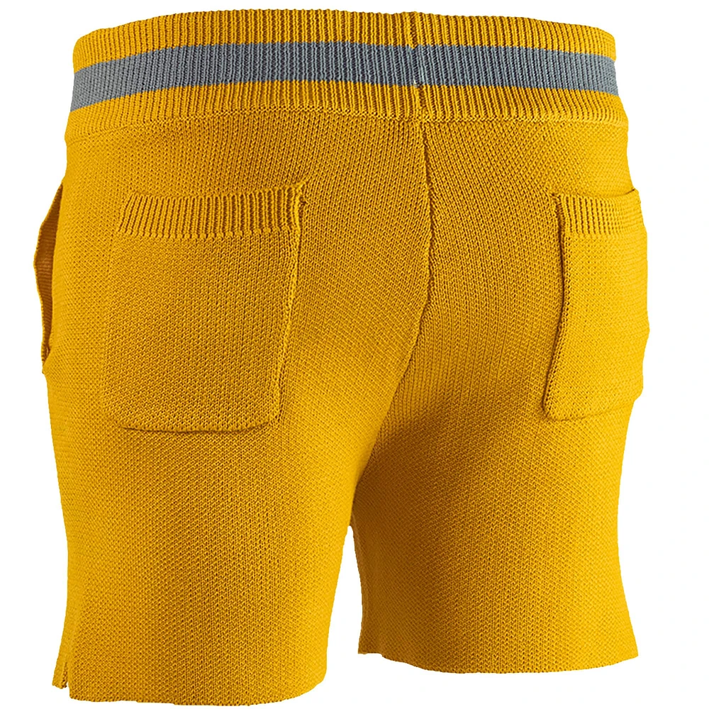 Short en tricot sans identification de l'appelant NBA x Keizer Clark pour homme, jaune/gris Atlanta Hawks