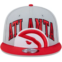 Men's New Era Gray/Red Atlanta Hawks Tip-Off Two-Tone 9FIFTY Snapback Hat