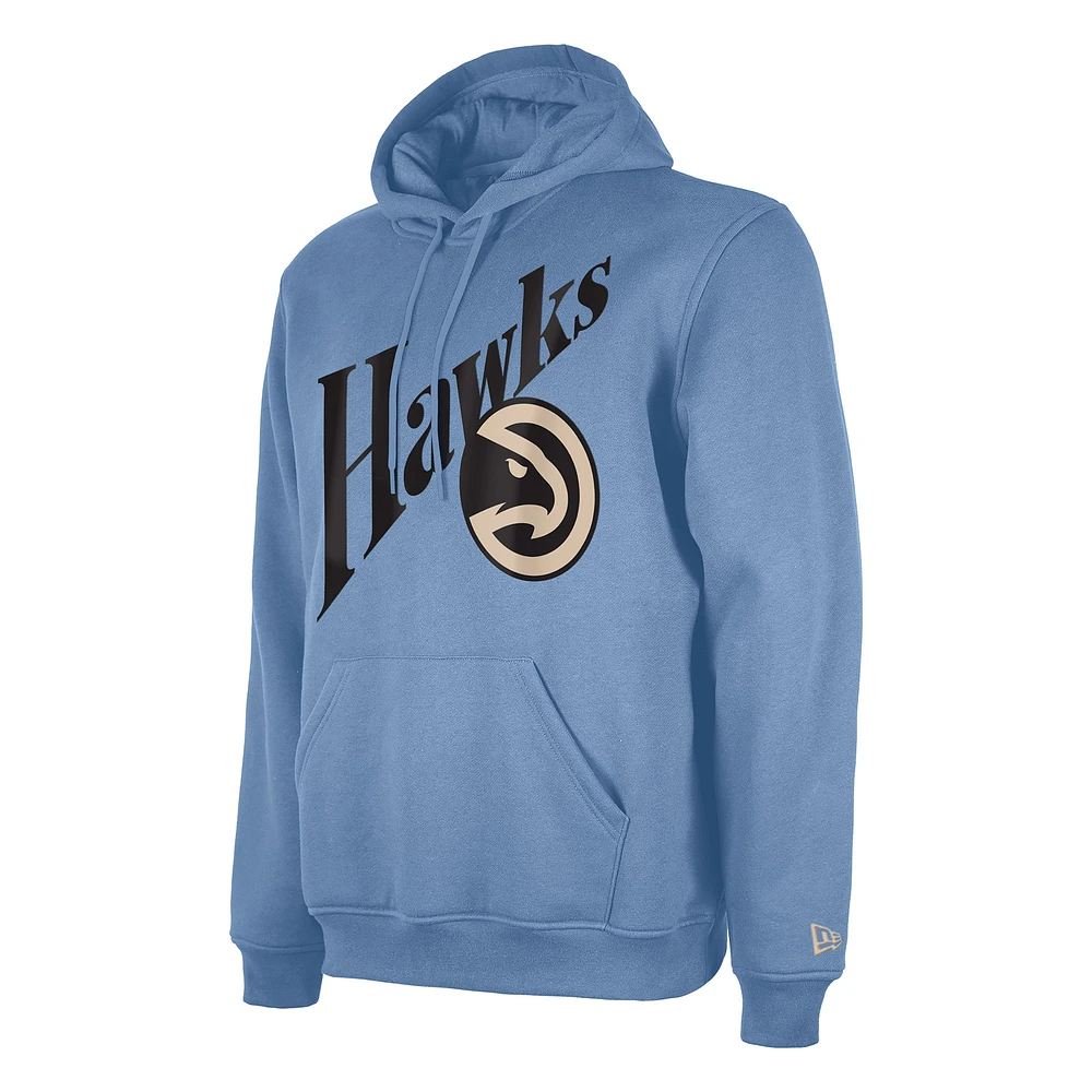 Men's New Era  Light Blue Atlanta Hawks 2024/25 City Edition Pullover Hoodie