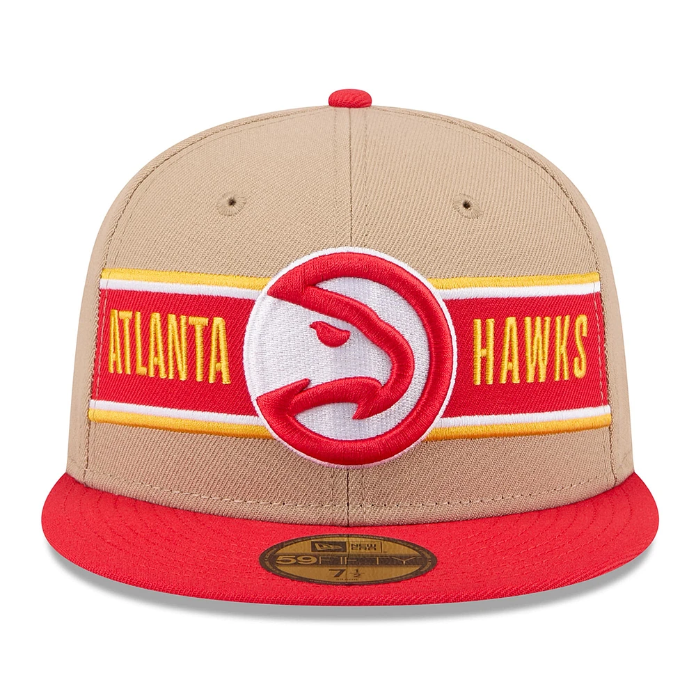 Men's New Era Tan/Red Atlanta Hawks 2024 NBA Draft 59FIFTY Fitted Hat