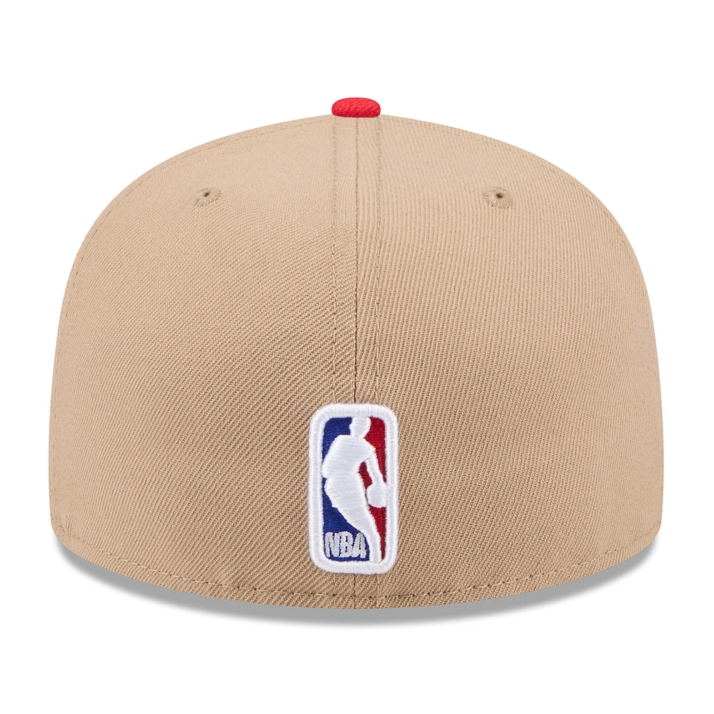 Men's New Era Tan/Red Atlanta Hawks 2024 NBA Draft 59FIFTY Fitted Hat