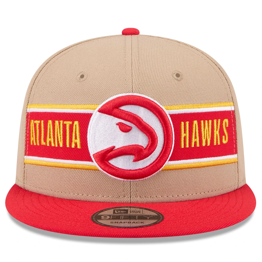 Men's New Era Tan/Red Atlanta Hawks 2024 NBA Draft 9FIFTY Snapback Hat