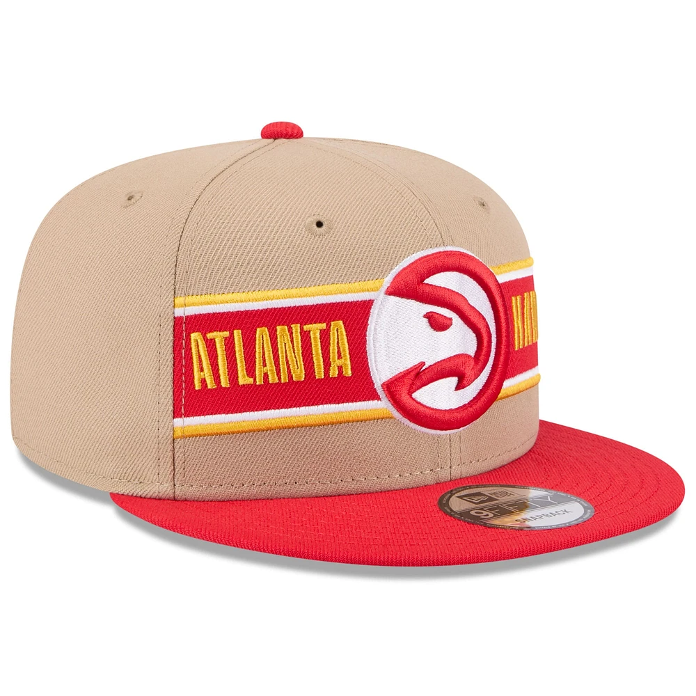Men's New Era Tan/Red Atlanta Hawks 2024 NBA Draft 9FIFTY Snapback Hat