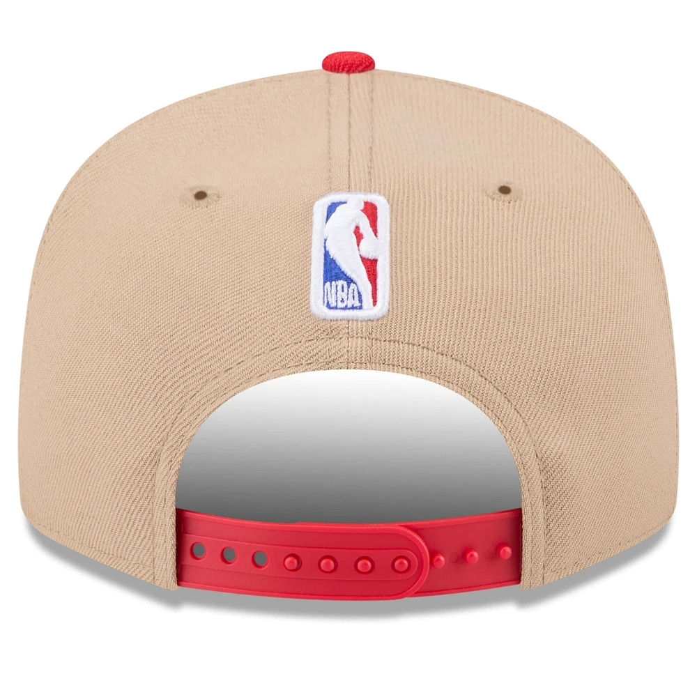 Men's New Era Tan/Red Atlanta Hawks 2024 NBA Draft 9FIFTY Snapback Hat