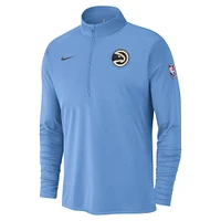 Men's Nike Light Blue Atlanta Hawks 2024/25 City Edition Authentic Coaches Performance Half-Zip Top