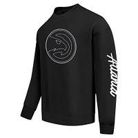 Men's Pro Standard Black Atlanta Hawks Paint the City Drop Shoulder Sweatshirt