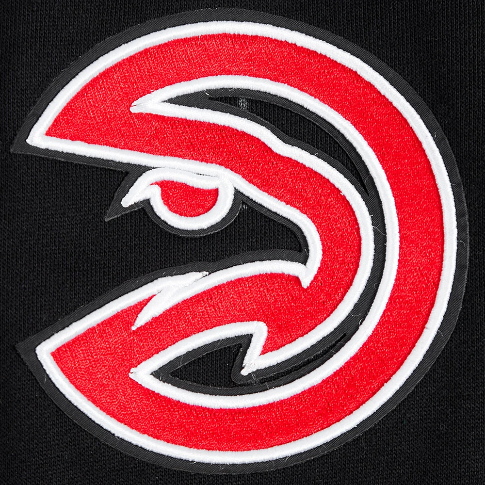 Men's Pro Standard Black Atlanta Hawks Paint the City Drop Shoulder Sweatshirt