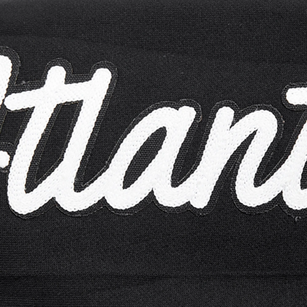 Men's Pro Standard Black Atlanta Hawks Paint the City Drop Shoulder Sweatshirt