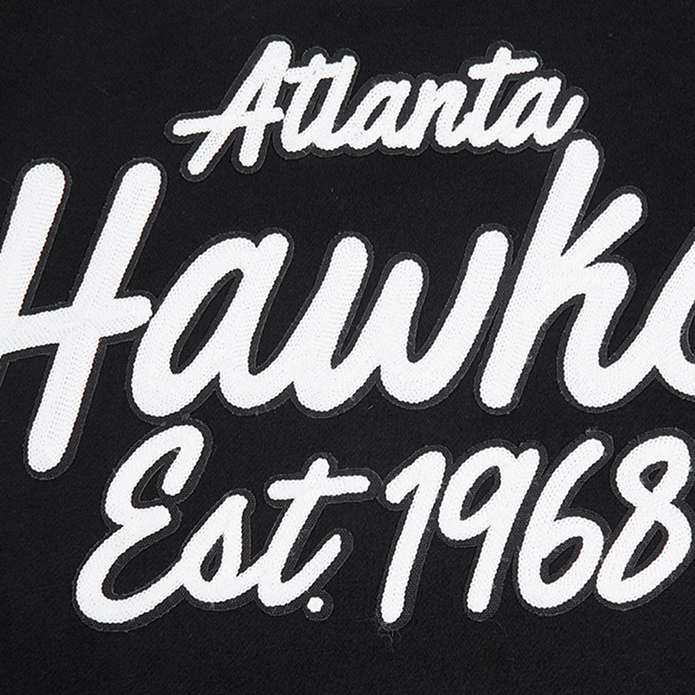 Men's Pro Standard Black Atlanta Hawks Paint the City Drop Shoulder Sweatshirt
