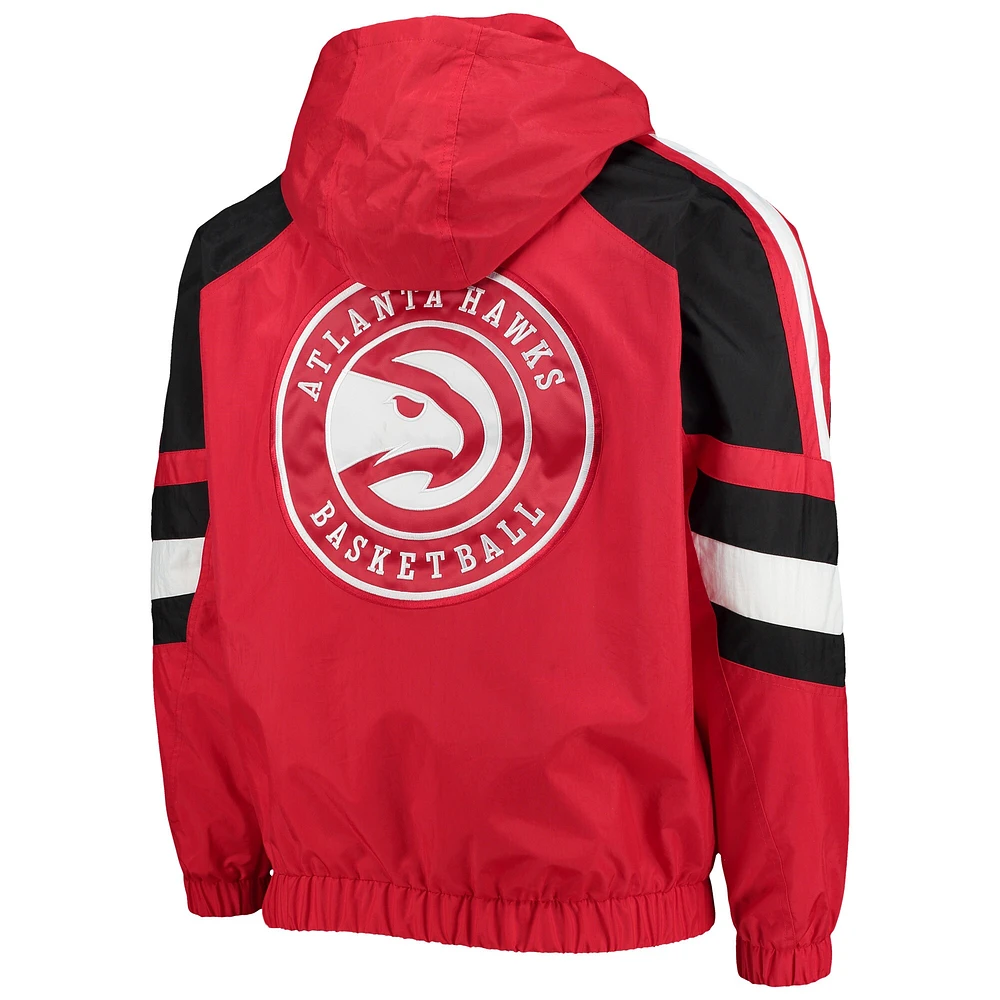 Men's Starter Red/Black Atlanta Hawks The Pro II Half-Zip Jacket