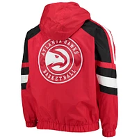 Men's Starter Red/Black Atlanta Hawks The Pro II Half-Zip Jacket