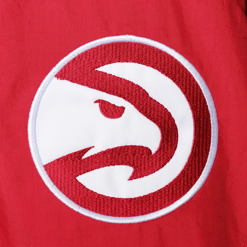Men's Starter Red/Black Atlanta Hawks The Pro II Half-Zip Jacket