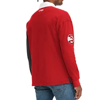 T-shirt à manches longues Tommy Jeans Atlanta Hawks Ronnie Rugby pour homme, rouge/noir