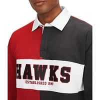 T-shirt à manches longues Tommy Jeans Atlanta Hawks Ronnie Rugby pour homme, rouge/noir