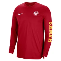 Unisex Nike Red Atlanta Hawks 2023/24 Authentic Pregame Long Sleeve Shooting Shirt