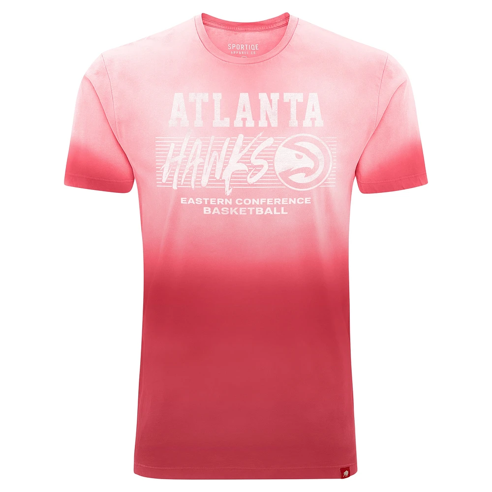Unisex Sportiqe Red Atlanta Hawks Bingham Sun-Fade T-Shirt