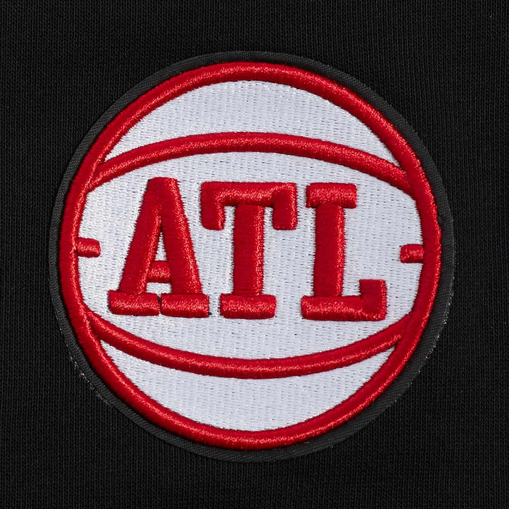 Women's Pro Standard Black Atlanta Hawks Jewels Cropped Pullover Hoodie