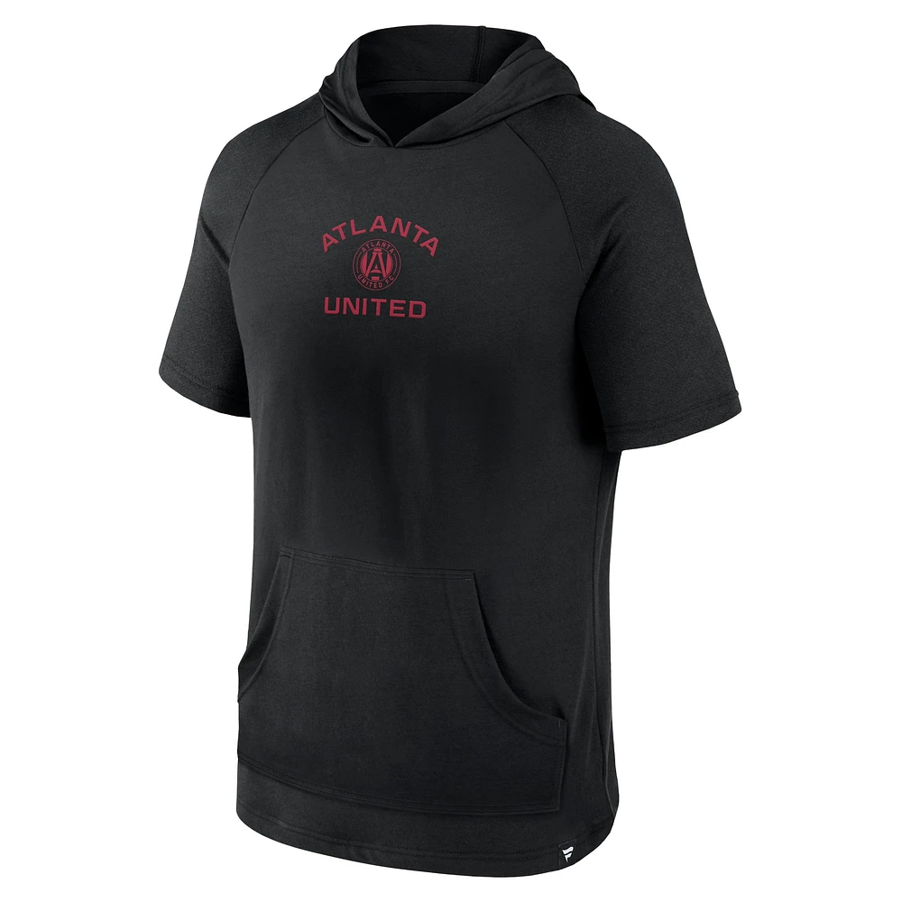 Men's Fanatics Black Atlanta United FC Match Raglan Short Sleeve Pullover Hoodie