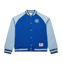 Men's Mitchell & Ness Blue/White Atlanta United FC Resurgens Reversible Raglan Full-Snap Jacket