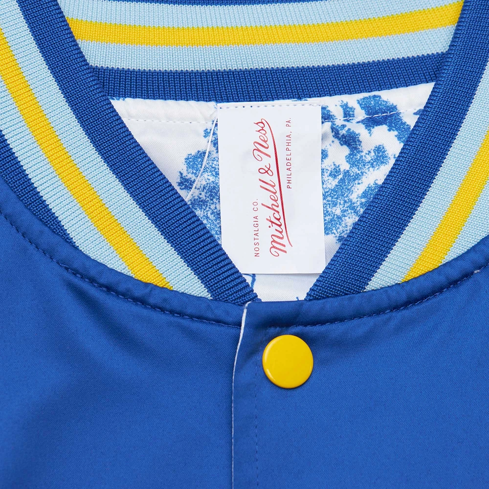 Men's Mitchell & Ness Blue/White Atlanta United FC Resurgens Reversible Raglan Full-Snap Jacket