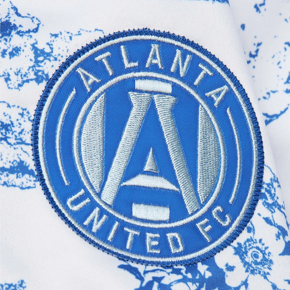 Men's Mitchell & Ness Blue/White Atlanta United FC Resurgens Reversible Raglan Full-Snap Jacket