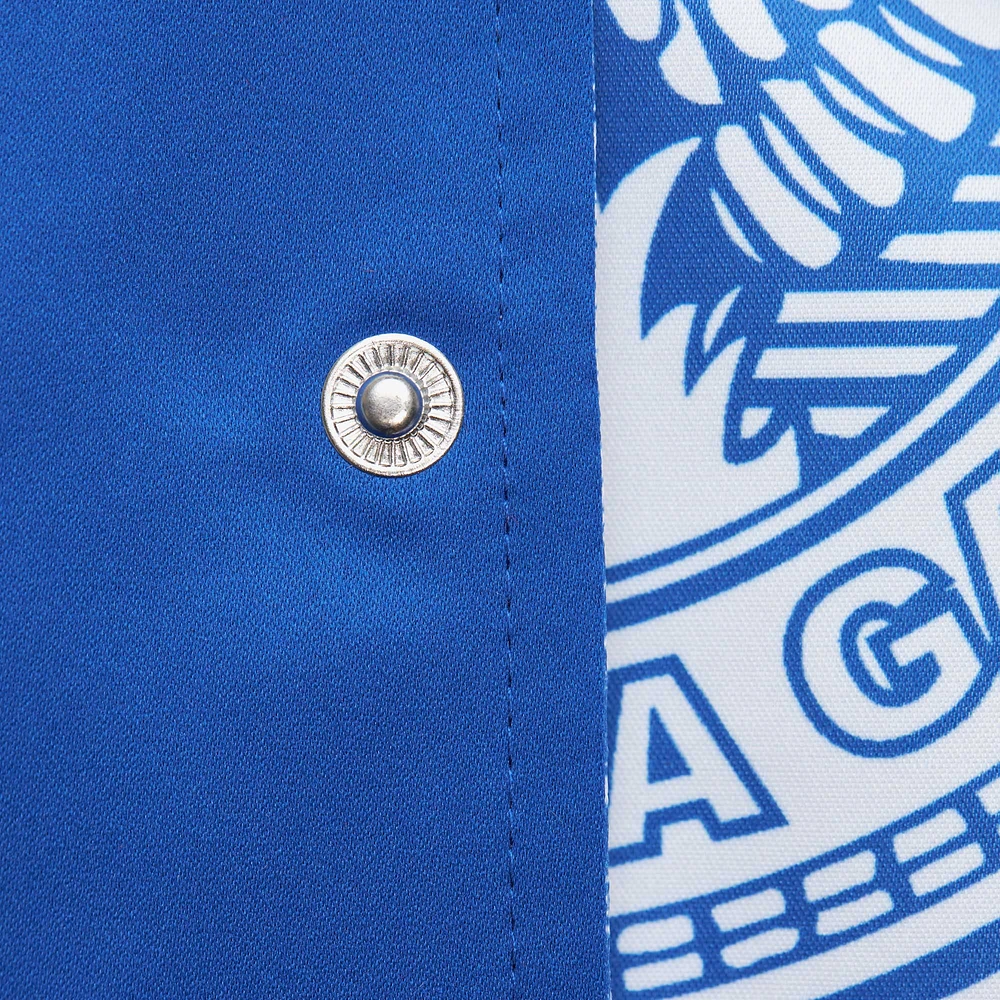 Men's Mitchell & Ness Blue/White Atlanta United FC Resurgens Reversible Raglan Full-Snap Jacket