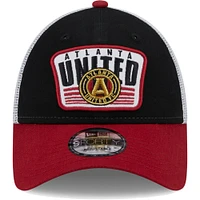 Men's New Era Black/Red Atlanta United FC Patch 9FORTY Trucker Snapback Hat