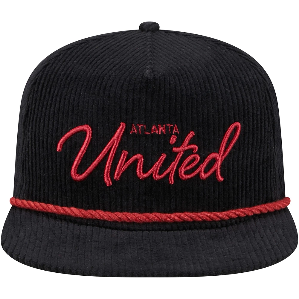 Men's New Era Black Atlanta United FC Corduroy Golfer Adjustable Hat