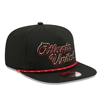 Men's New Era  Black Atlanta United FC Script Golfer Adjustable Hat