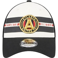 Casquette Snapback New Era Atlanta United FC Team Stripes 9FORTY blanche/noire pour homme