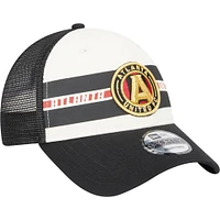 Casquette Snapback New Era Atlanta United FC Team Stripes 9FORTY blanche/noire pour homme
