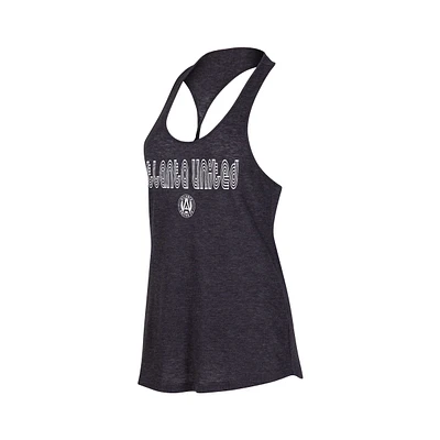 Concepts Sport Heather Charcoal Atlanta United FC Débardeur à encolure dégagée dans le dos torsadé pour femme