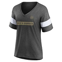 Women's Fanatics Heathered Charcoal Atlanta United FC Tri-Blend V-Neck T-Shirt