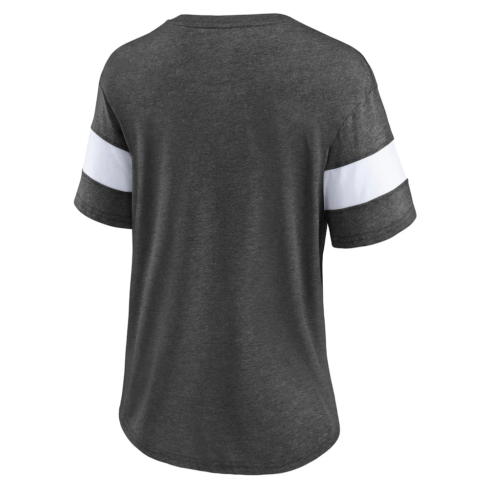 Women's Fanatics Heathered Charcoal Atlanta United FC Tri-Blend V-Neck T-Shirt