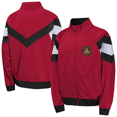 Veste de survêtement entièrement zippée rouge Atlanta United FC Field General pour jeunes