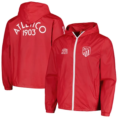 Coupe-vent entièrement zippé Atletico de Madrid rouge pour homme