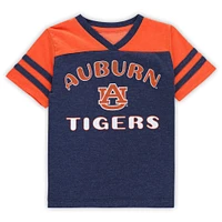 Girls Toddler Colosseum Navy/Orange Auburn Tigers Piecrust Promise Striped V-Neck T-Shirt