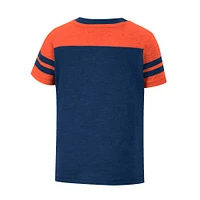 Girls Toddler Colosseum Navy/Orange Auburn Tigers Piecrust Promise Striped V-Neck T-Shirt