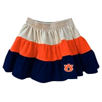 Ensemble sweat à capuche zippé sans manches et jupe volants pour filles Wes & Willy Tan Auburn Tigers Tri-Blend