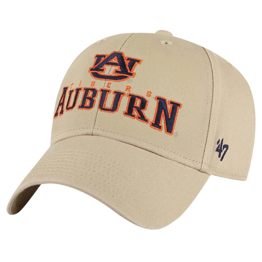 Men's '47 Khaki Auburn Tigers Powell MVP Adjustable Hat