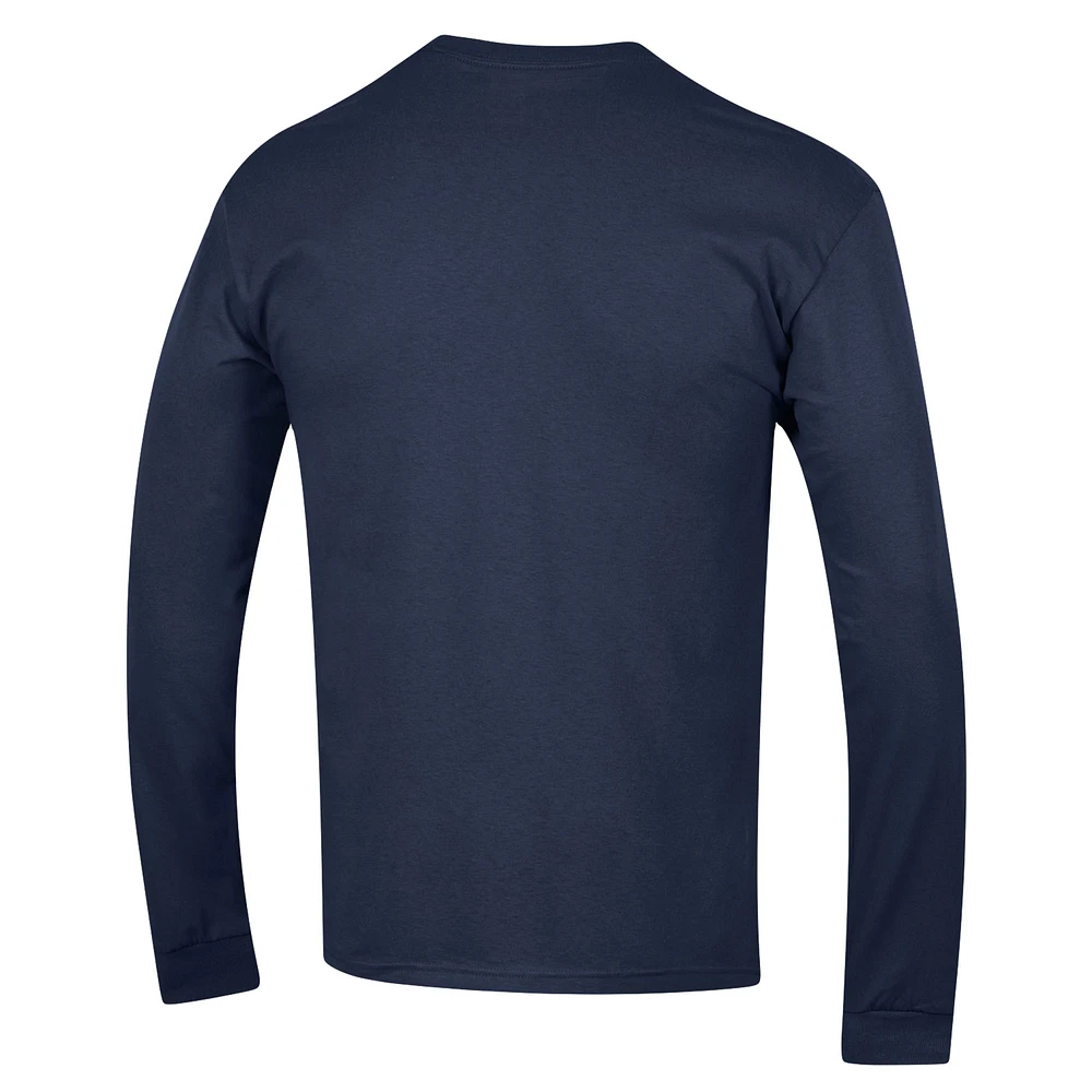 Men's Champion Navy Auburn Tigers High Motor Long Sleeve T-Shirt