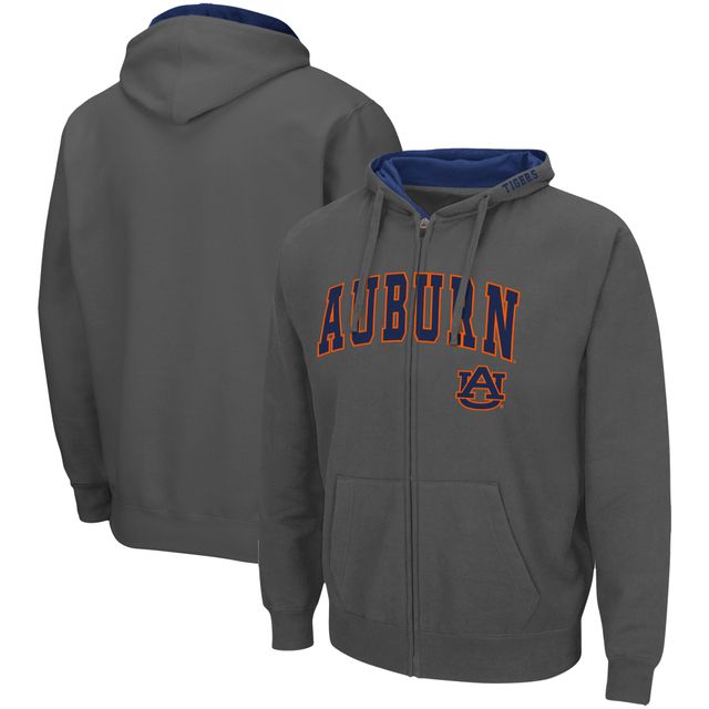 Chandail à capuchon Colosseum Charcoal Auburn Tigers Arch & Logo 3.0 pour homme