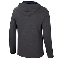 T-shirt à capuche manches longues Henley pour homme Colosseum Charcoal Auburn Tigers Dujour Ralgan