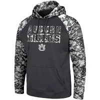 Men's Colosseum Charcoal Auburn Tigers OHT Military Appreciation Digital Camo Pullover Hoodie