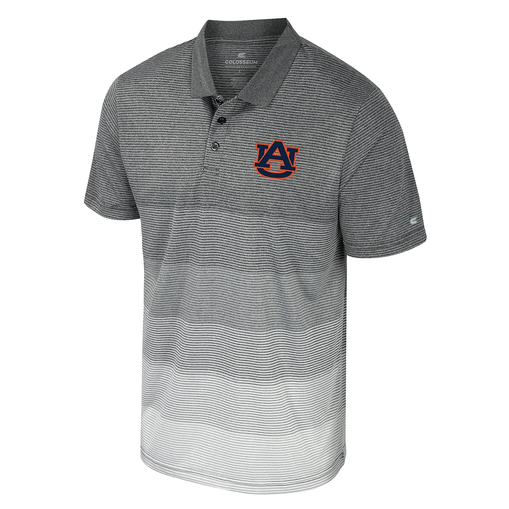 Men's Colosseum Gray Auburn Tigers Striped Mesh Polo