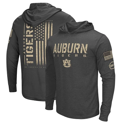 Colosseum Charcoal Auburn Tigers Team OHT Military Appreciation Hoodie T-shirt à manches longues pour homme