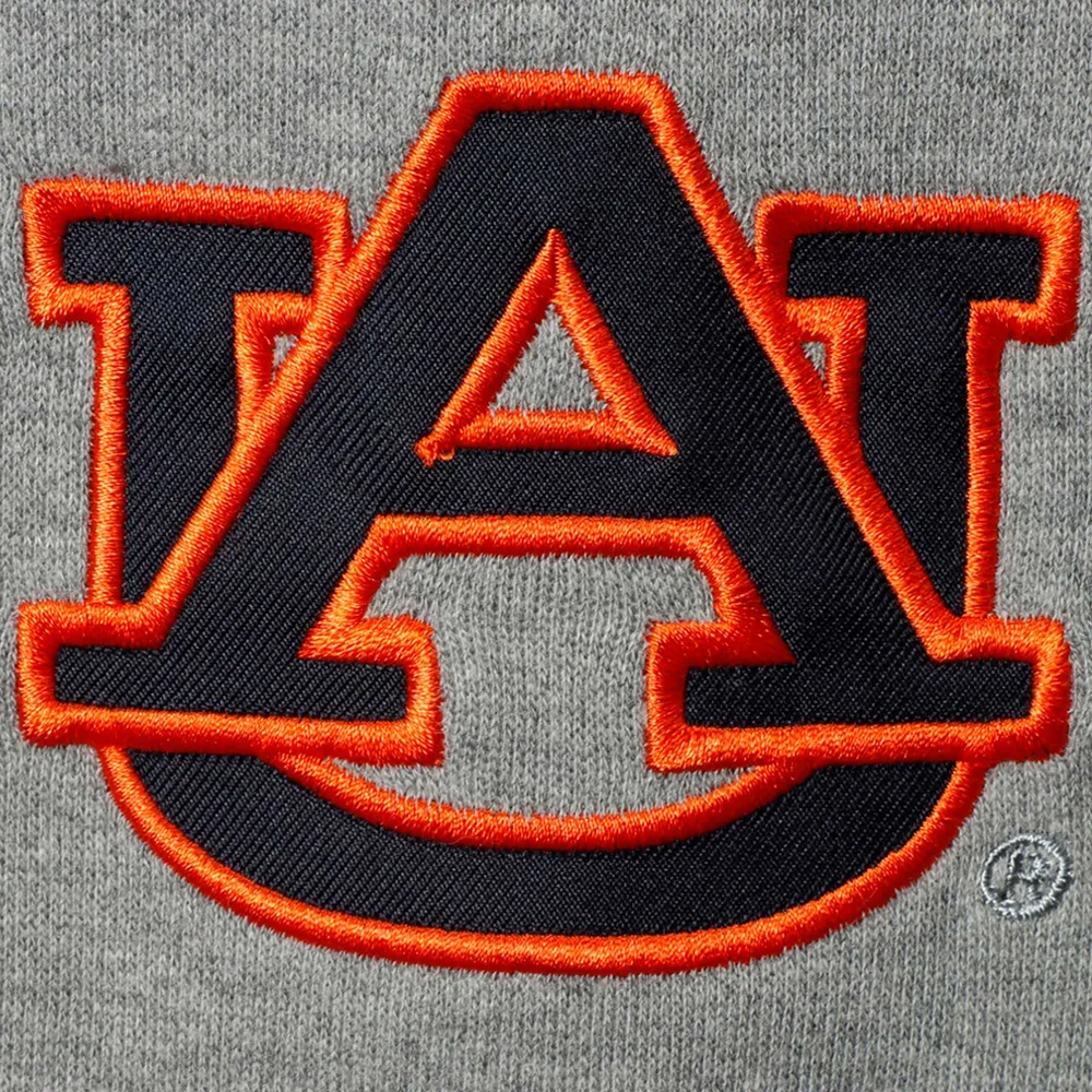 Men's Colosseum Heathered Gray Auburn Tigers Arch & Logo Crew Neck Sweatshirt
